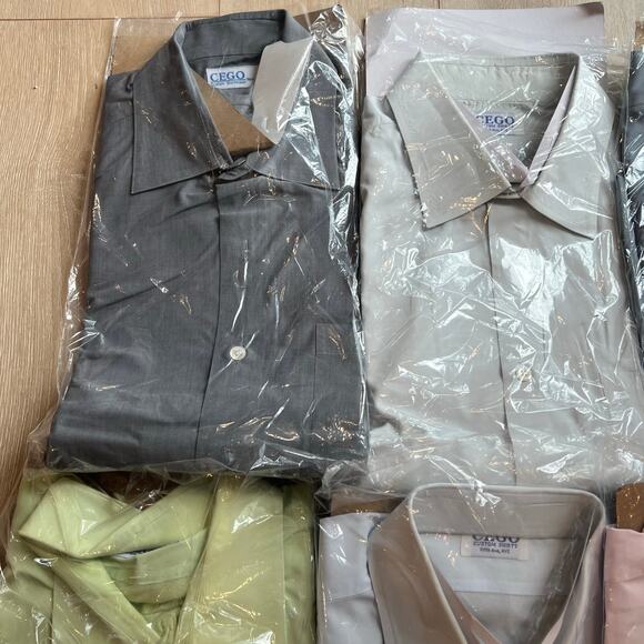 Set of 13 CEGO New York Custom Made Cotton Dress Shirts Monogram “REO” Size XL - Picture 2 of 12